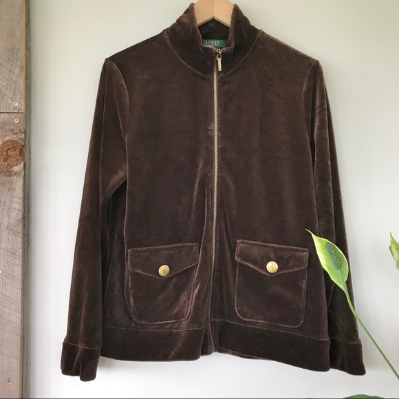 Ralph Lauren Jackets & Blazers - Ralph Lauren brown velvet jacket, zip front